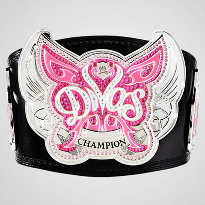 WWE Divas Championship Belt Replica with pink and silver butterfly design