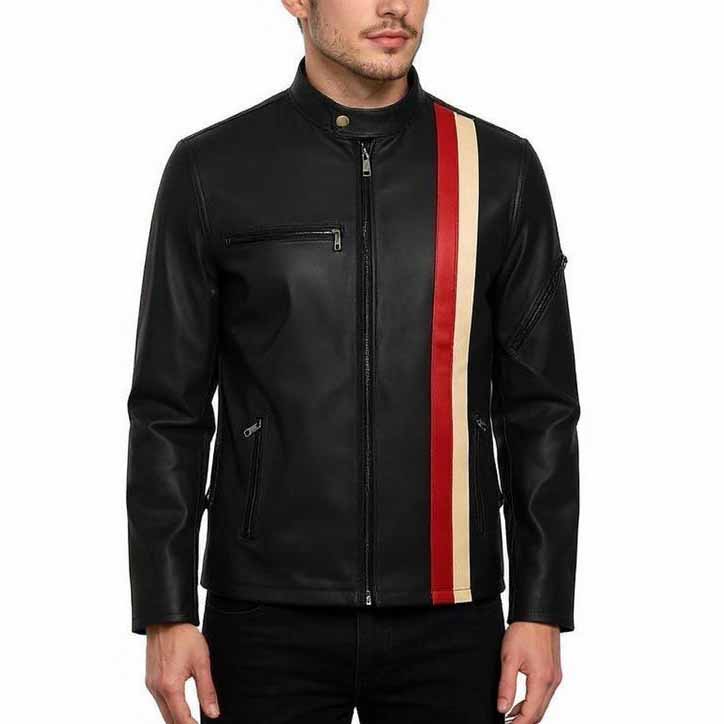 Men Black Real Leather Jacket with X Men Cyclops Inspired Style