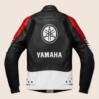 Yamaha Moto Leather Jacket for Men - Racing Biker Riding Gear