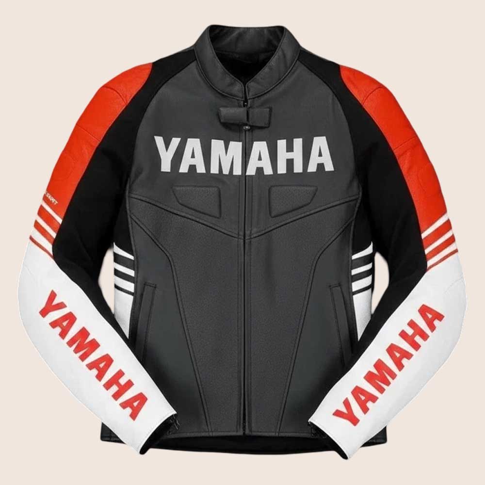 Yamaha Moto Leather Jacket for Men - Racing Biker Riding Gear