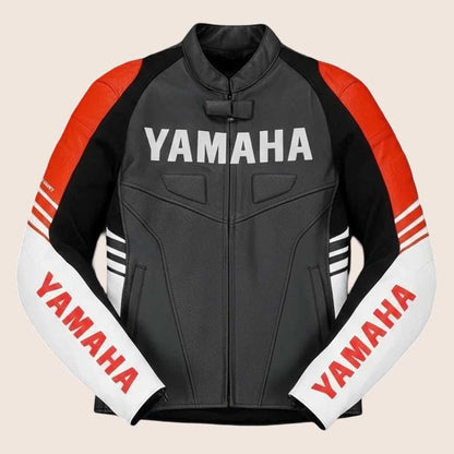 Yamaha Moto Leather Jacket for Men - Racing Biker Riding Gear