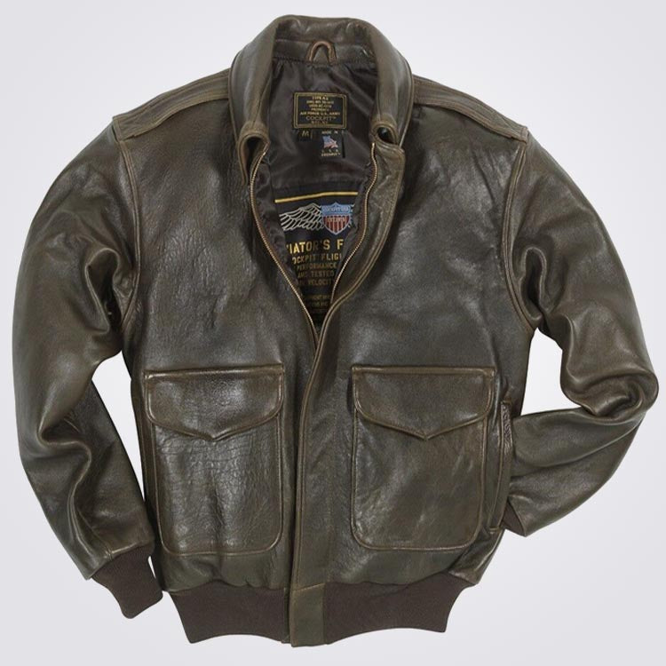 Shop 100 MISSION A-2 Pilot Leather Flight Bomber Jacket