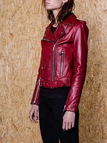Women's Trendy Luxurious Supreme Leather Biker Jacket with Detachable Hood  (as1, alpha, x_s, regular, regular, Black) at  Women's Coats Shop