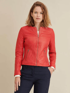 Women’s Red Real Leather Jacket