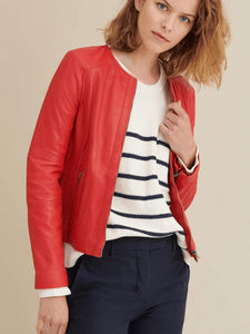 Women’s Red Real Leather Jacket