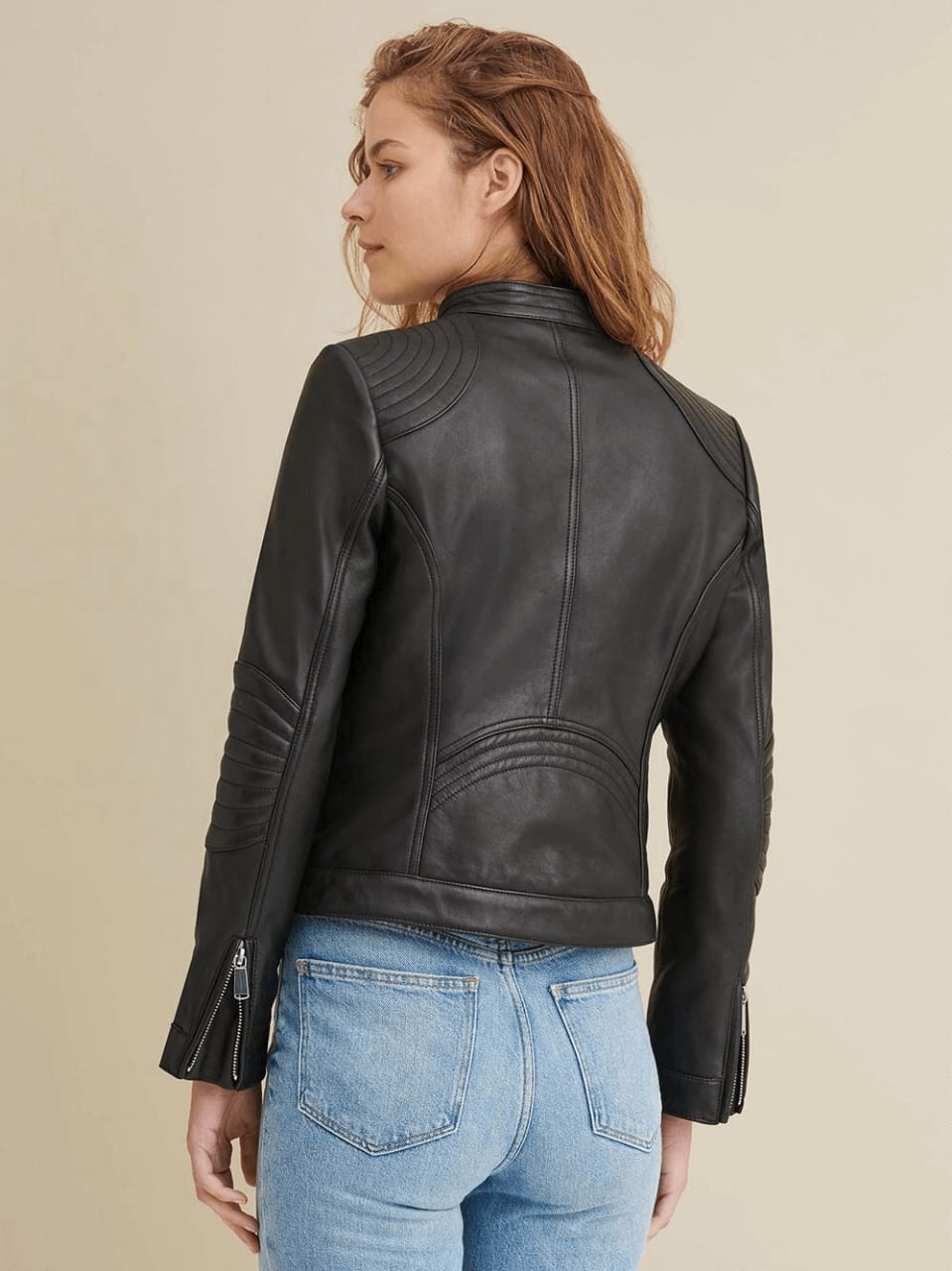 Women’s Black Genuine Leather Biker Jacket