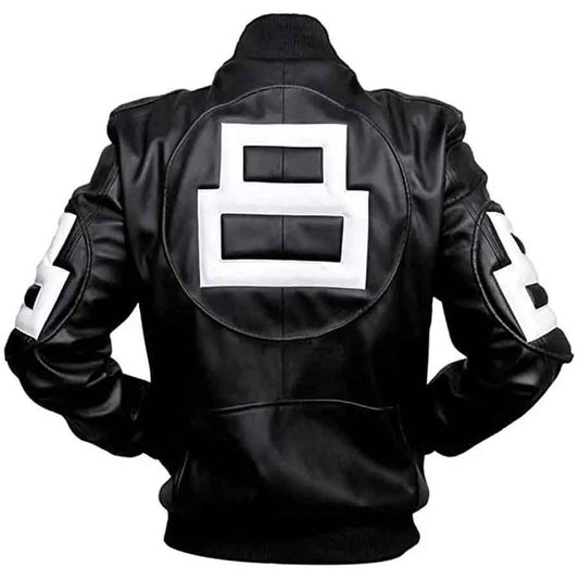 8 Ball Black Leather Bomber Jacket - Fashion Leather Jackets USA - 3AMOTO