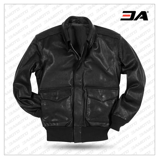 U.S.A.F 21st Century A-2 Leather Jacket, classic military design and craftsmanship - Fashion Leather Jackets USA - 3AMOTO