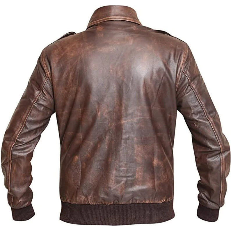 A2 Leather Bomber Flight Jacket