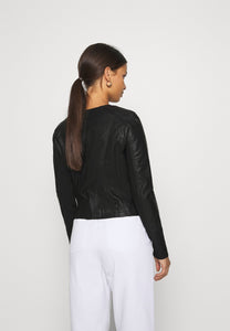 Trendy Women’s Black Sheepskin Leather Biker Jacket