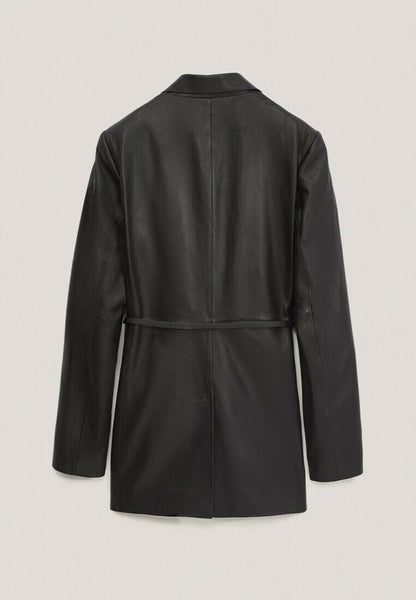 Women’s Classic Black Leather Coat