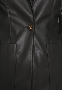 Women’s Genuine Black Leather Blazer