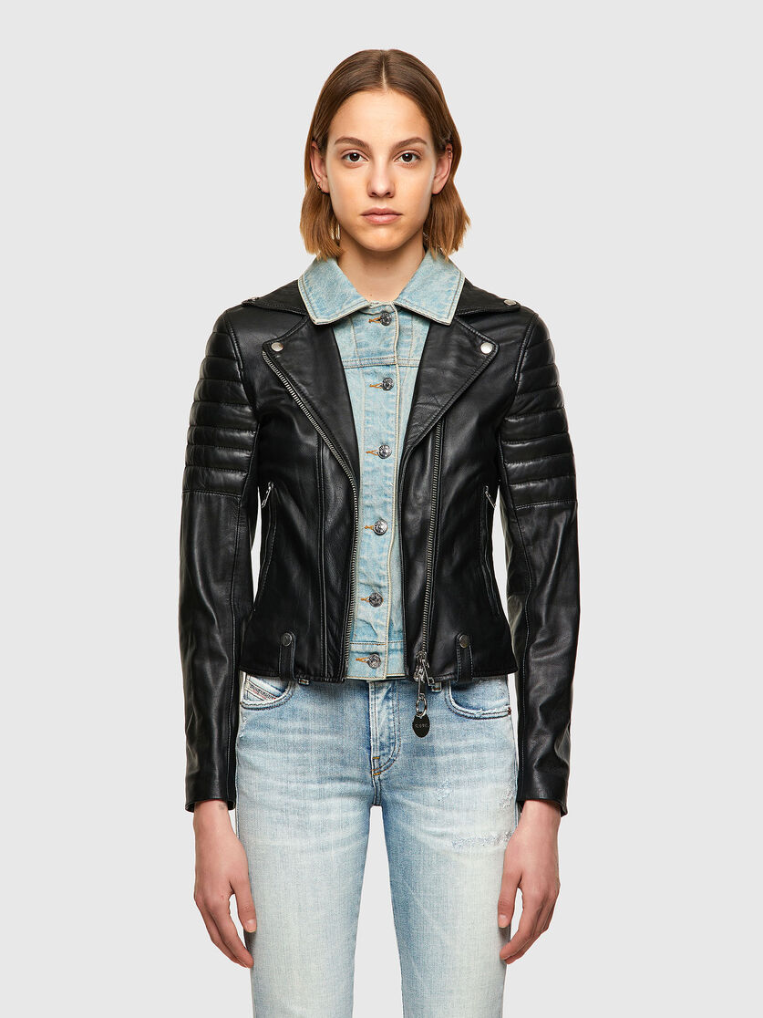 Women’s Trendy Black Leather Biker Jacket