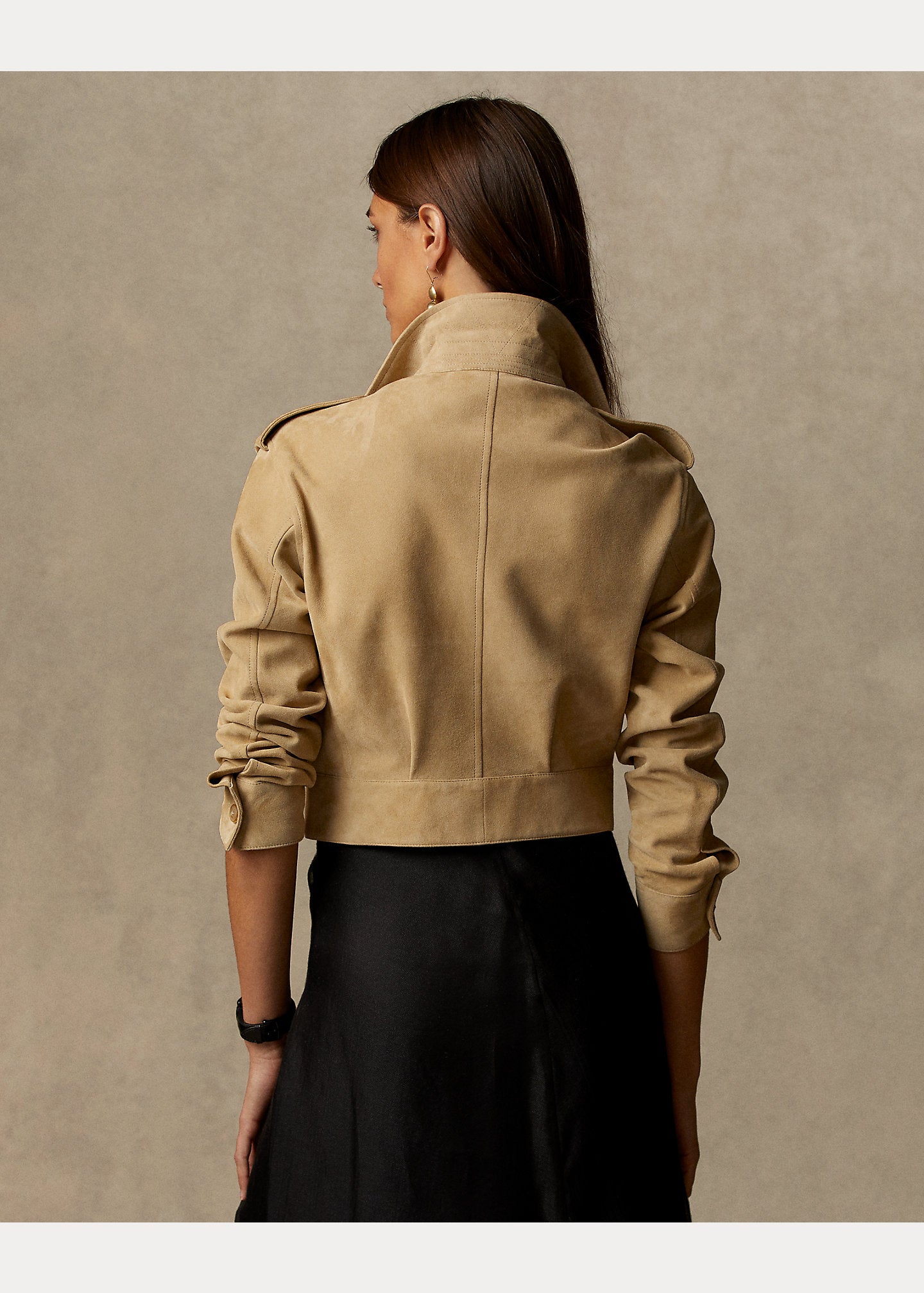 Short tan 2025 leather jacket