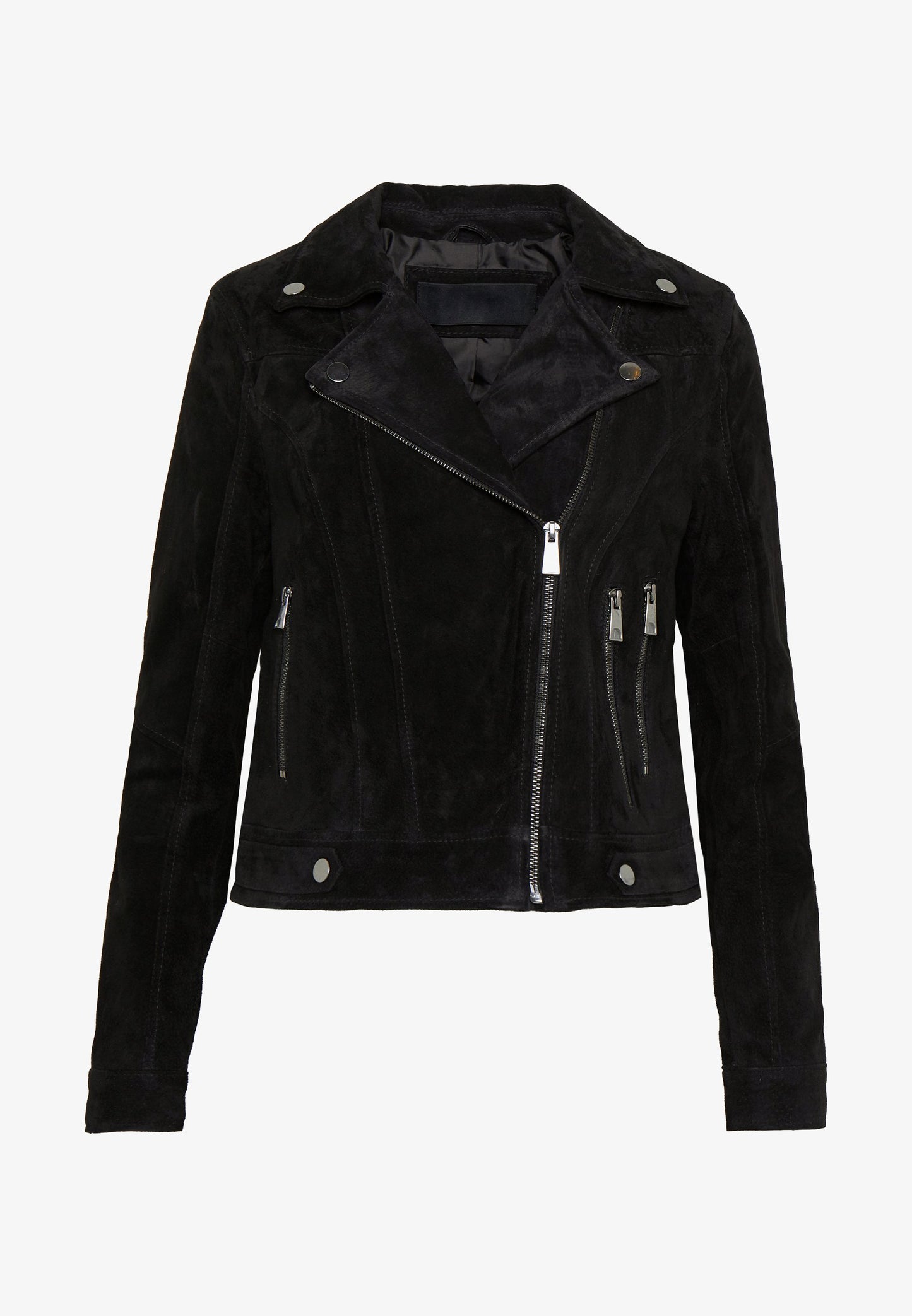 Women’s Black Suede Leather Biker Jacket