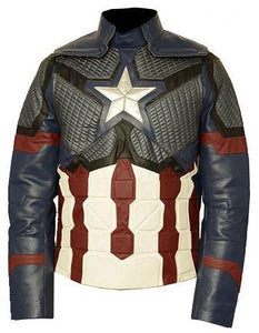 Avengers Endgame Captain America Genuine Leather Jacket Cosplay