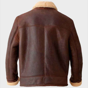 Aviator Mens Brown Shearling Leather Jacket