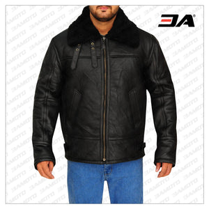 B3 bomber sheepskin leather jacket