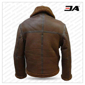B3 Men's Aviator RAF Real Shearling Brown Leather Flight Bomber Jacket - 3A MOTO LEATHER