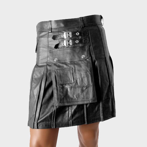 BUCKLED SCOTTISH STYLE LEATHER KILT