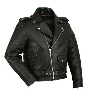Basic Mens Leather Motorcycle Jacket - 3A MOTO LEATHER