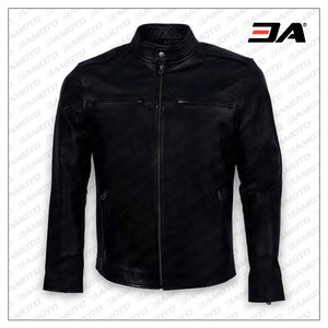 Best Plain Black Leather Jacket Mens