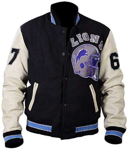 Beverly Hills Cop Axel Foley Detroit Lions Letterman Biker Jacket - 3amoto shop