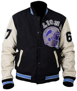Beverly Hills Cop Axel Foley Detroit Lions Letterman Biker Jacket