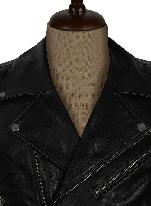 Biker Black Real Leather Vest