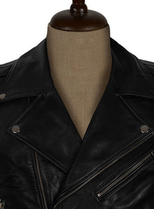 Biker Black Real Leather Vest