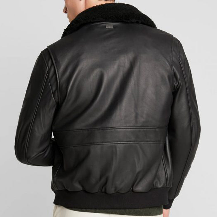 Biker Jacket Men Lambskin Leather Jacket Back