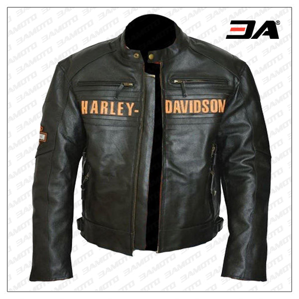 Bill Goldberg Black Harley Davidson Motorcycle Leather Jacket