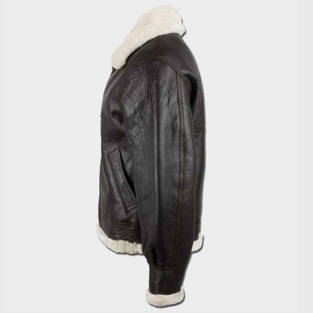 Black B3 Mens Shearling Leather Jacket