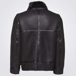 Leather Shearling Bomber Jacket