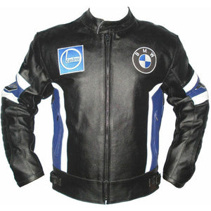 Black BMW Motorbike Racing Leather Jacket