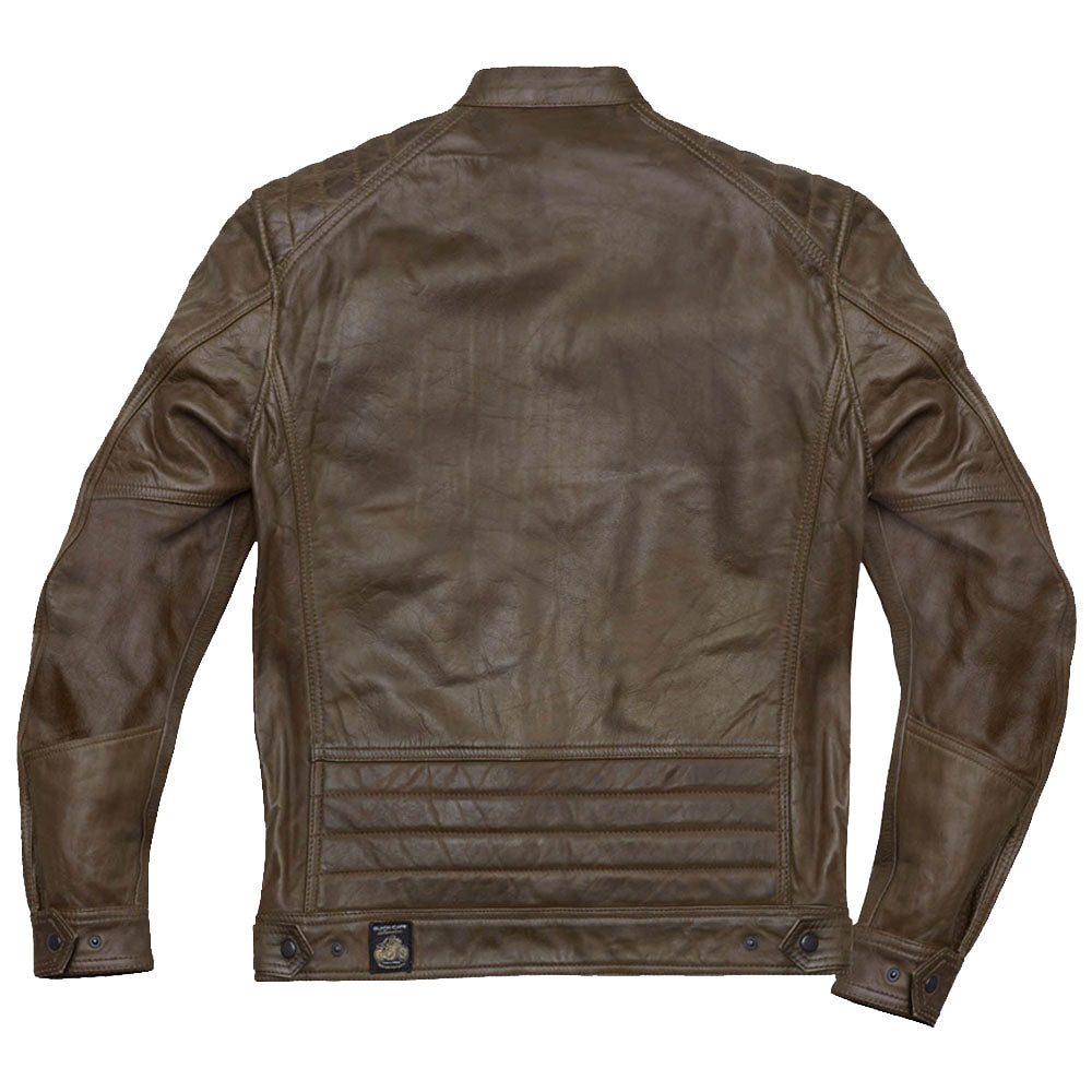 Black Cafe London Houston Motorcycle Leather Jacket For Mens