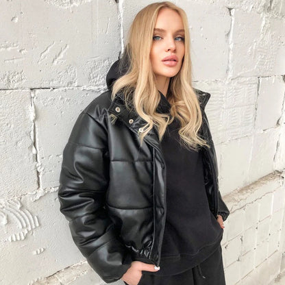 Black Crop Puffer Jacket