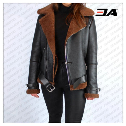 Brown Shearling Leather Jacket