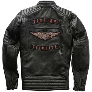 Black Harley Davidson Passion Velocity Leather Jacket Back