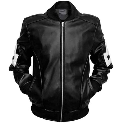 Black Leather Bomber Jacket Mens