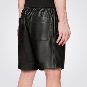 Black Leather Shorts For Men