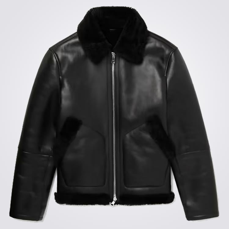 Black Shearling Lined Jacket