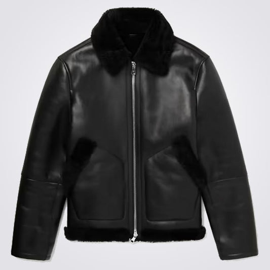 Black Shearling Lined Jacket - 3amoto shop