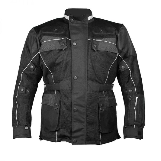 Black Cool Rider Motorcycle Mesh Jacket - Fashion Leather Jackets USA - 3AMOTO