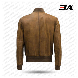 Bomber Brown Fashion Men Leather Jackets - 3A MOTO LEATHER