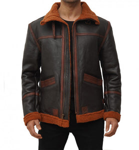 Brown Leather Aviator Jacket