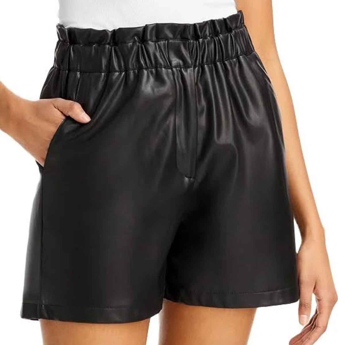 Buy Black Leather Shorts for Women