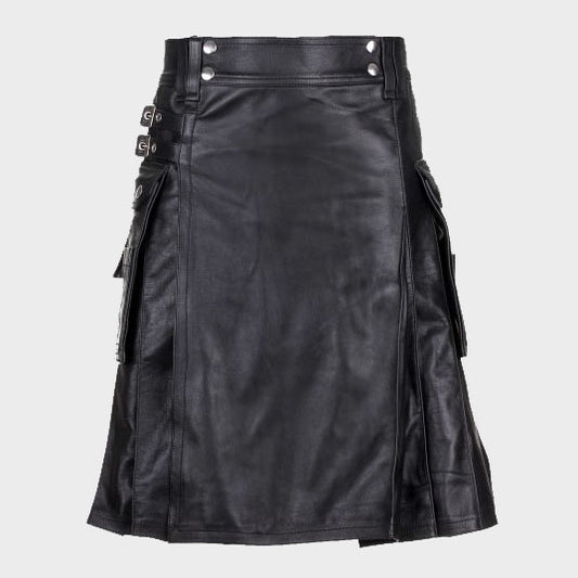 CLASSY AND ELEGANT LEATHER KILT - 3amoto shop