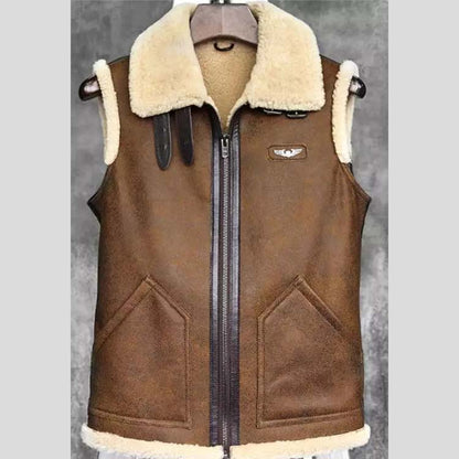 Camel Brown Alexander Shearling Fur Vest