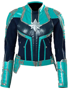 Captain Marvel Green Faux Leather Jacket